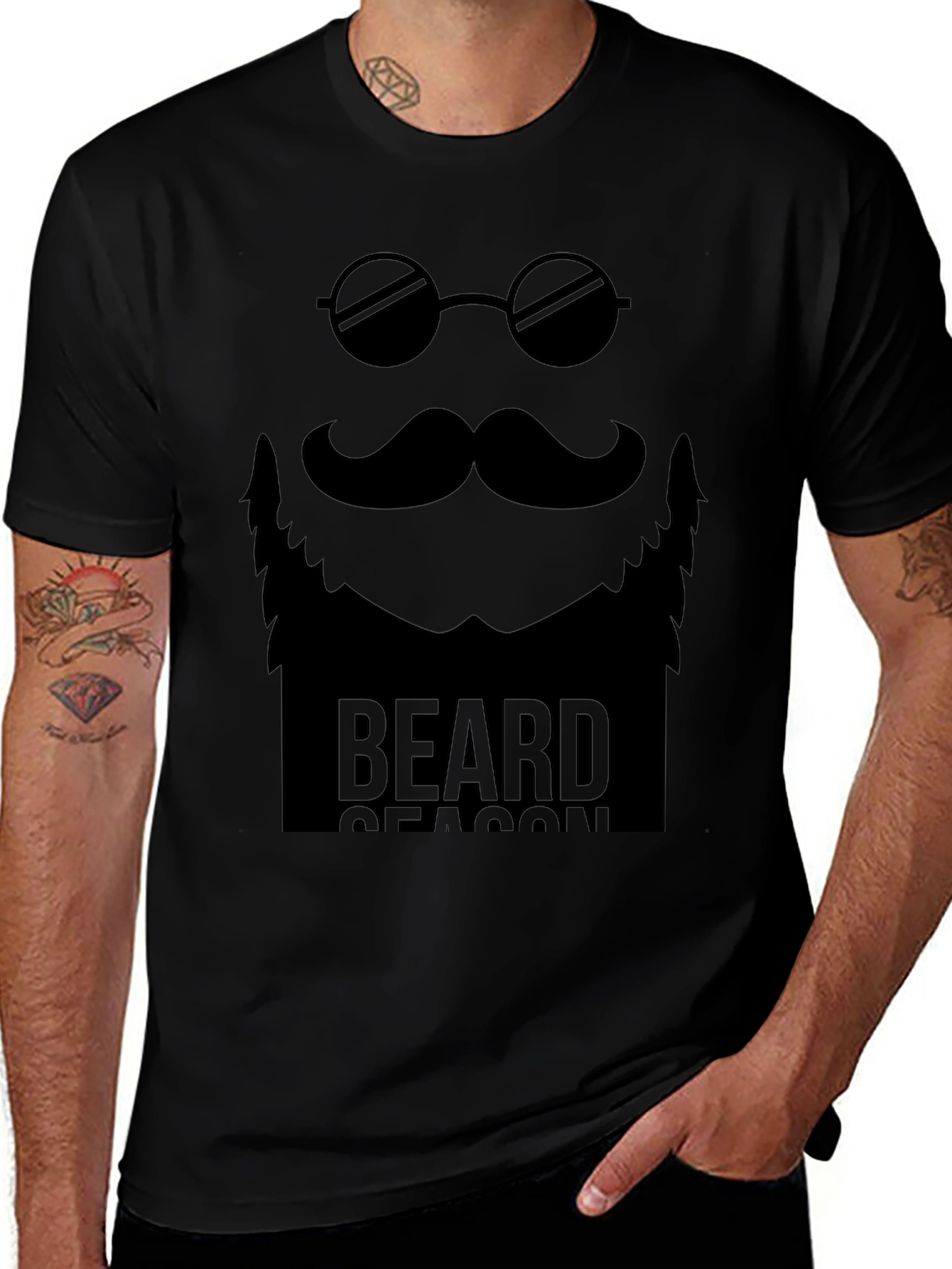 Beard Season Graphic Tee - Mens Black T-Shirt