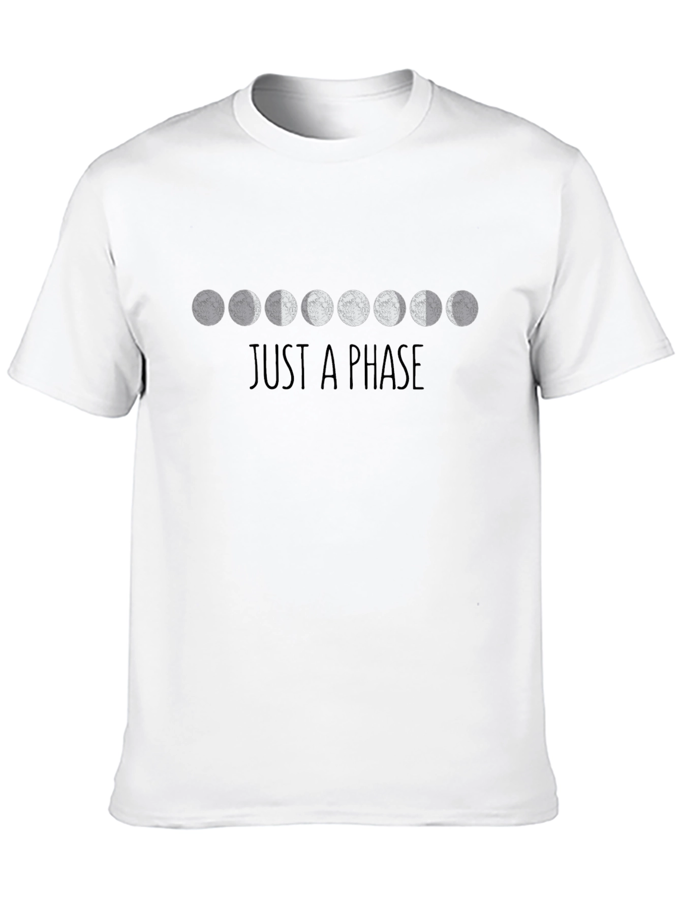 Just A Phase Moon Graphic T-Shirt - Black