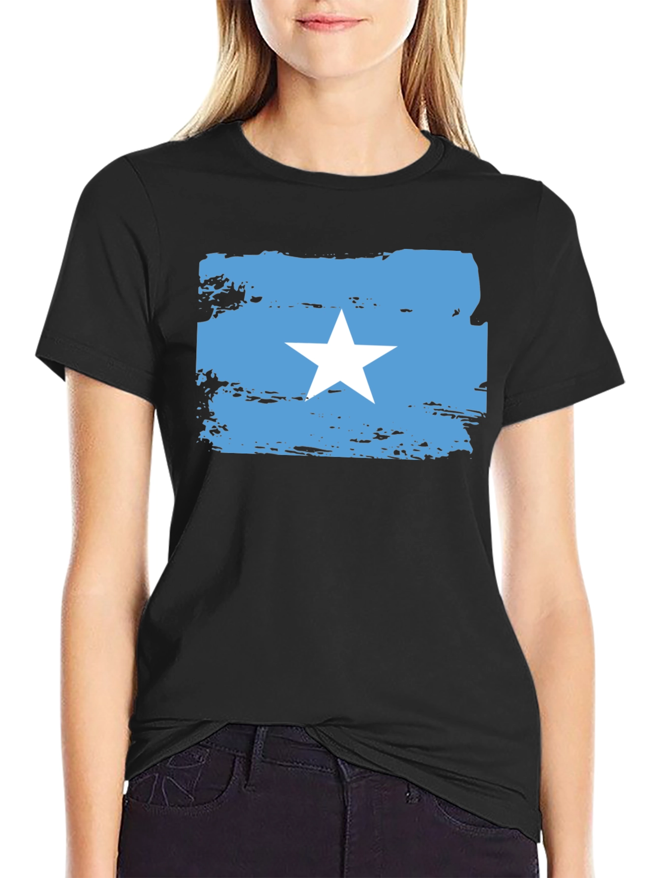 Somalia Flag T-Shirt - Distressed Style