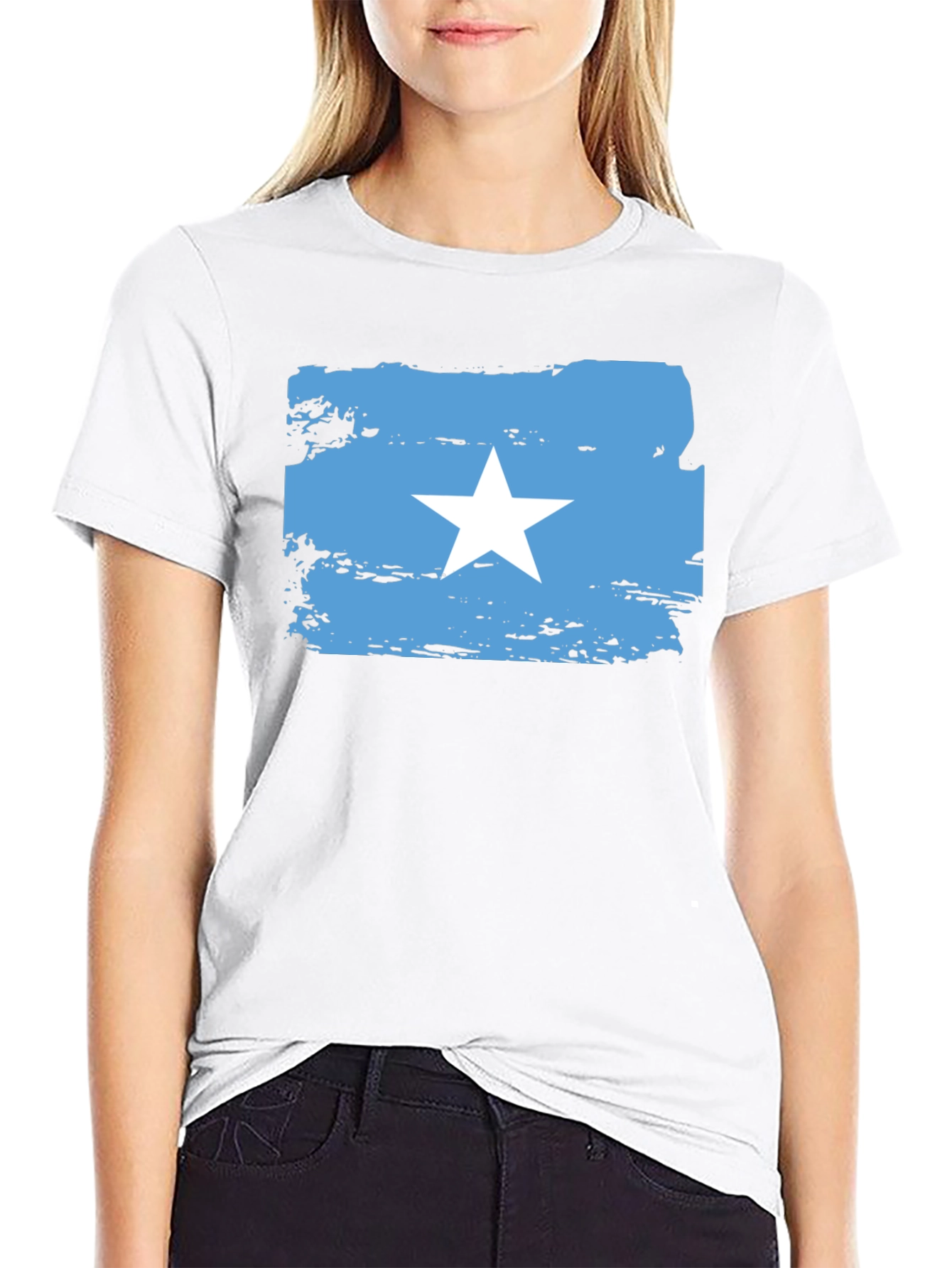 Somalia Flag T-Shirt - Distressed Style