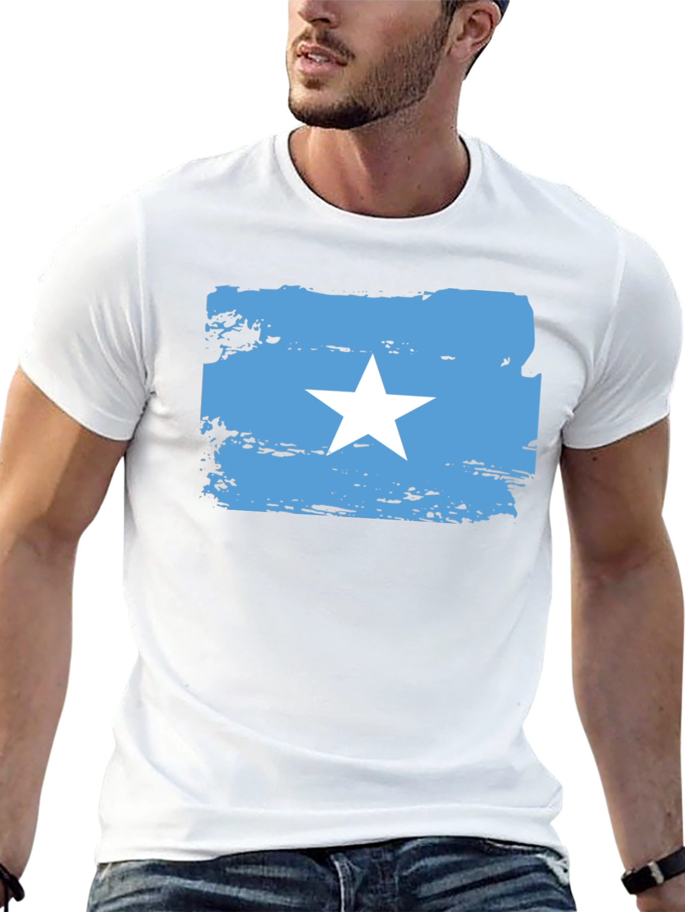 Somalia Flag T-Shirt - Distressed Style