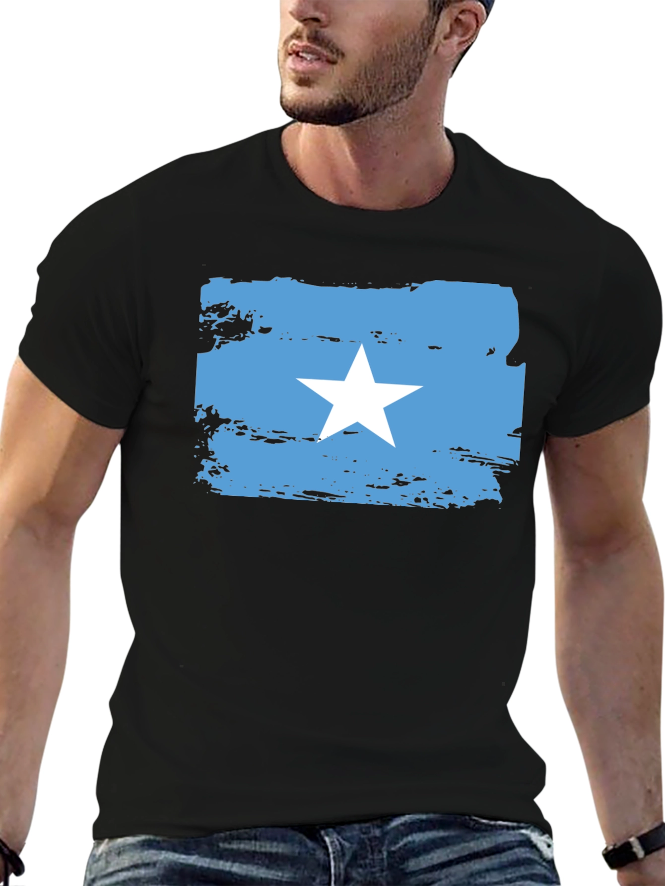 Somalia Flag T-Shirt - Distressed Style