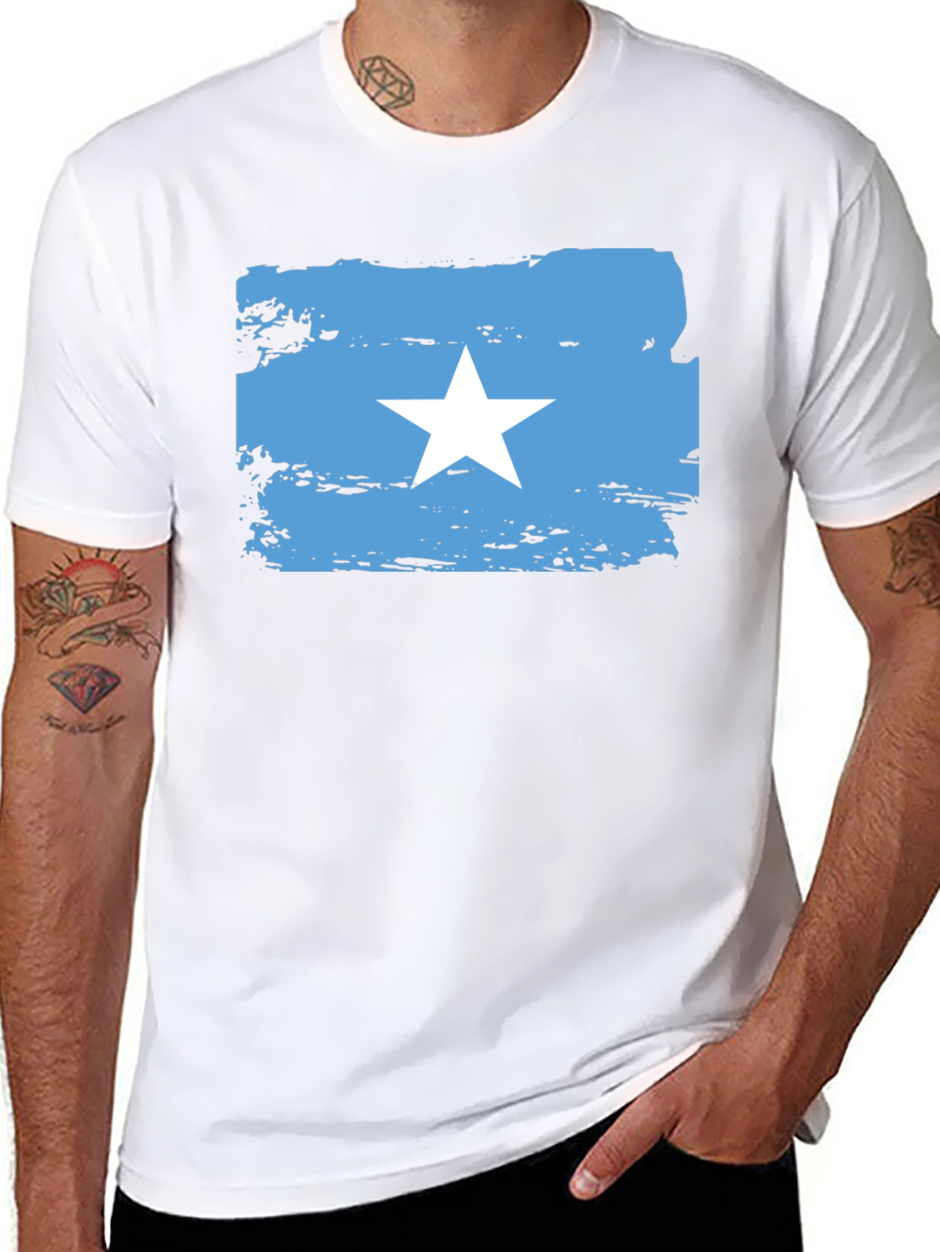 Somalia Flag T-Shirt - Distressed Style