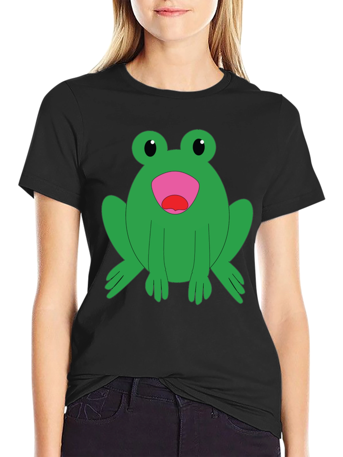 Frog Graphic T-Shirt - Black Cotton Tee