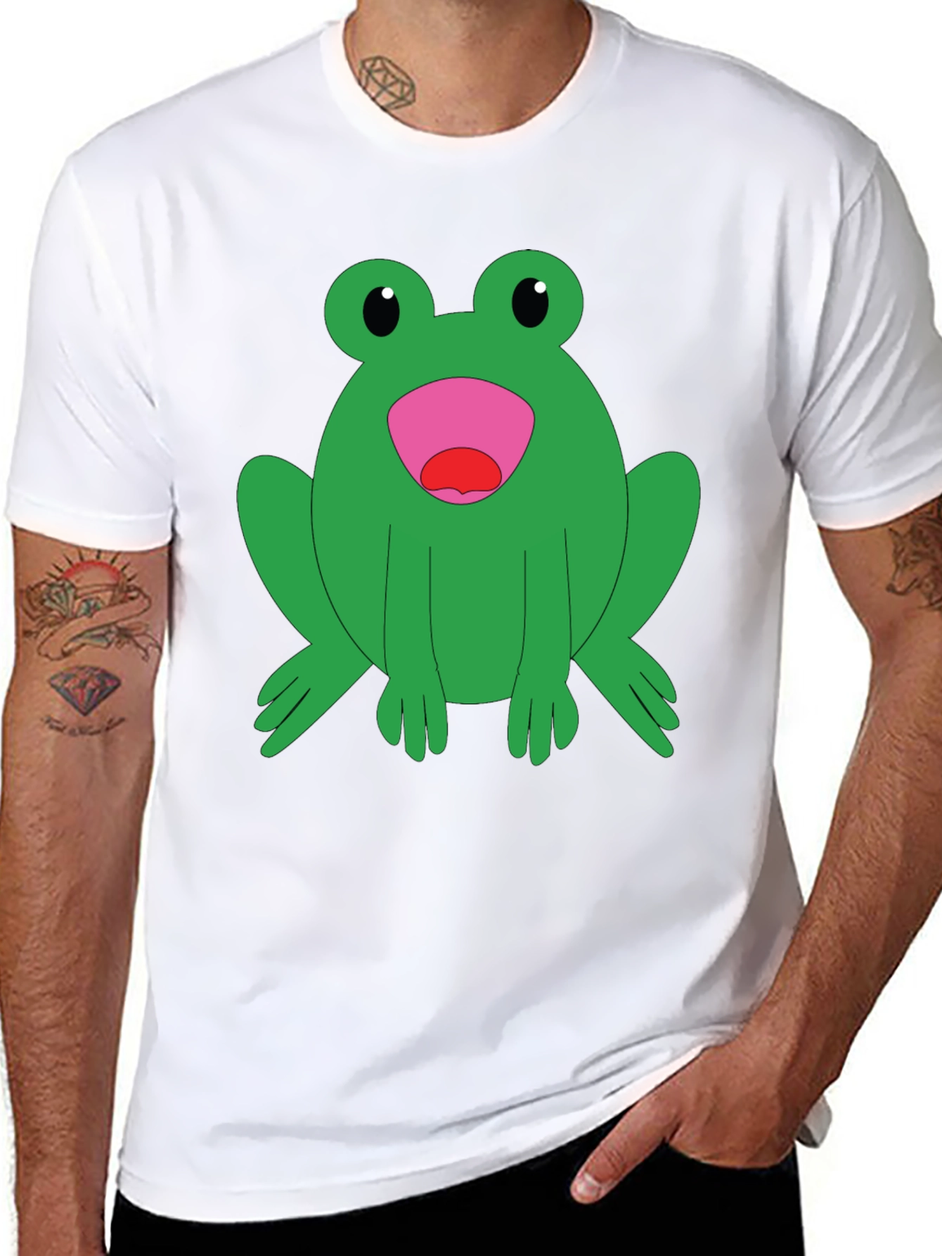 Frog Graphic T-Shirt - Black Cotton Tee