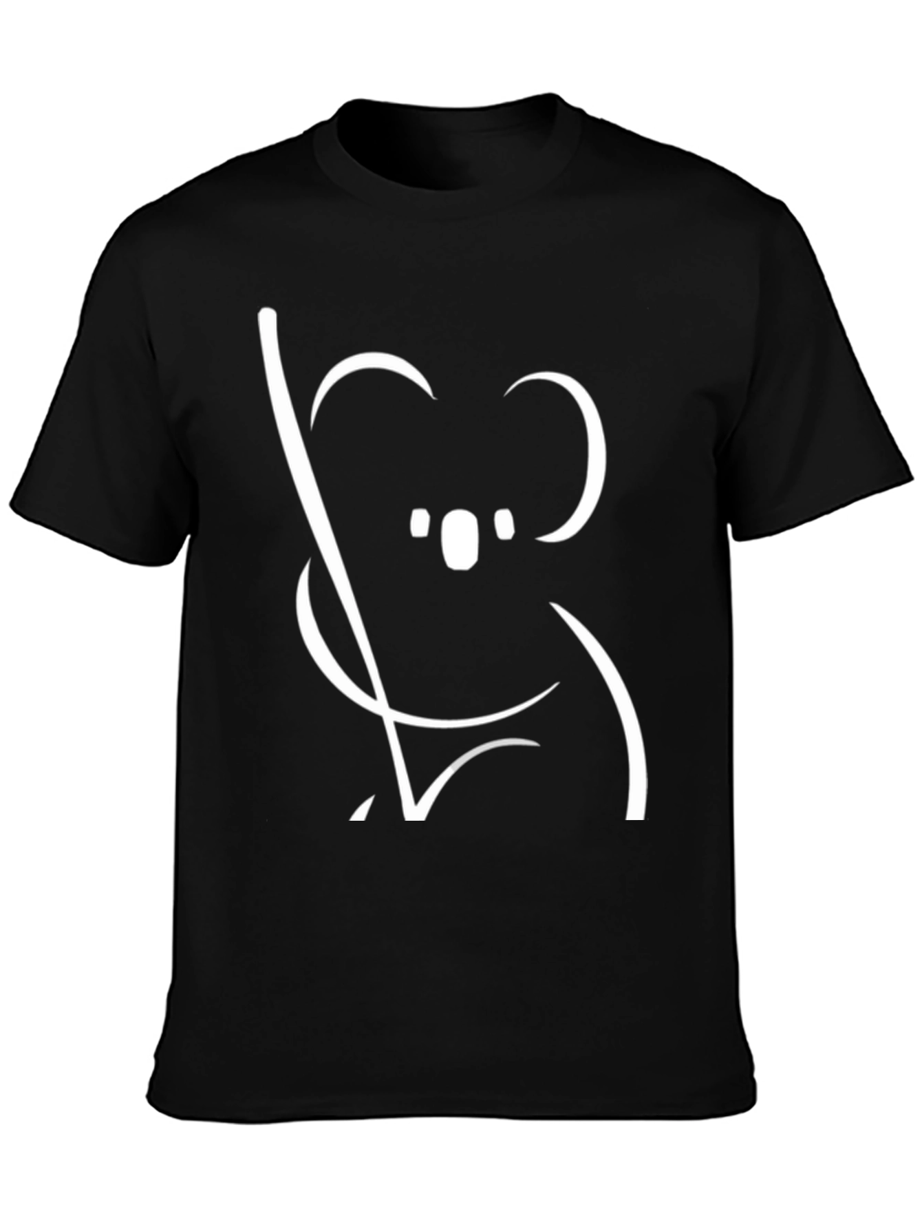 Koala Graphic Tee - Black Cotton T-Shirt