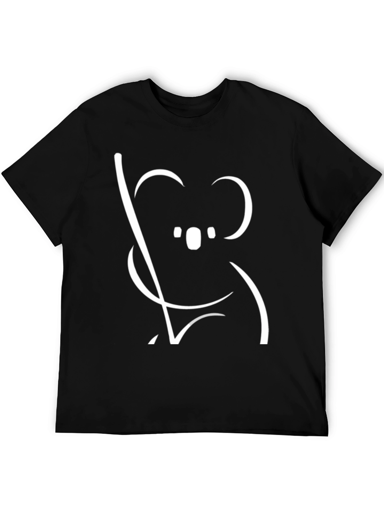 Koala Graphic Tee - Black Cotton T-Shirt
