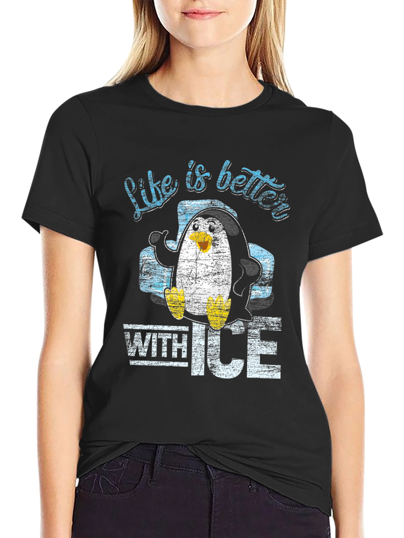 Life is Better with Ice Penguin Graphic Tee