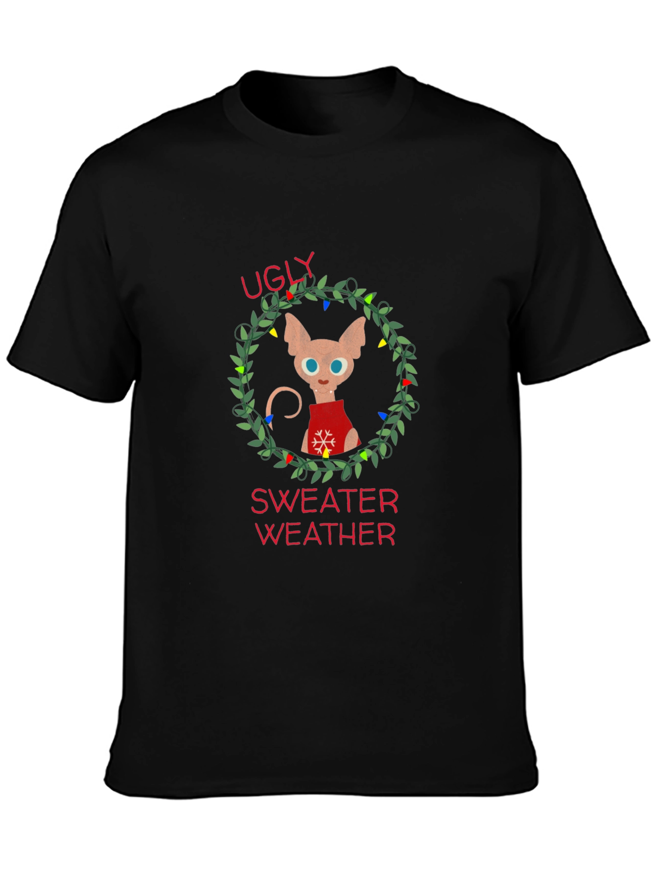 Ugly Sweater Weather Cat T-Shirt