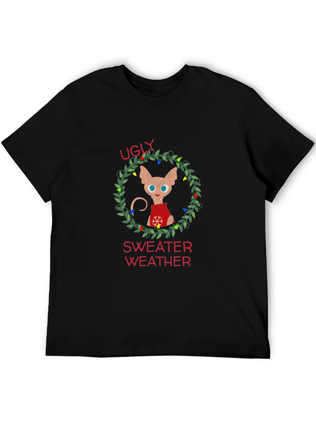 Ugly Sweater Weather Cat T-Shirt