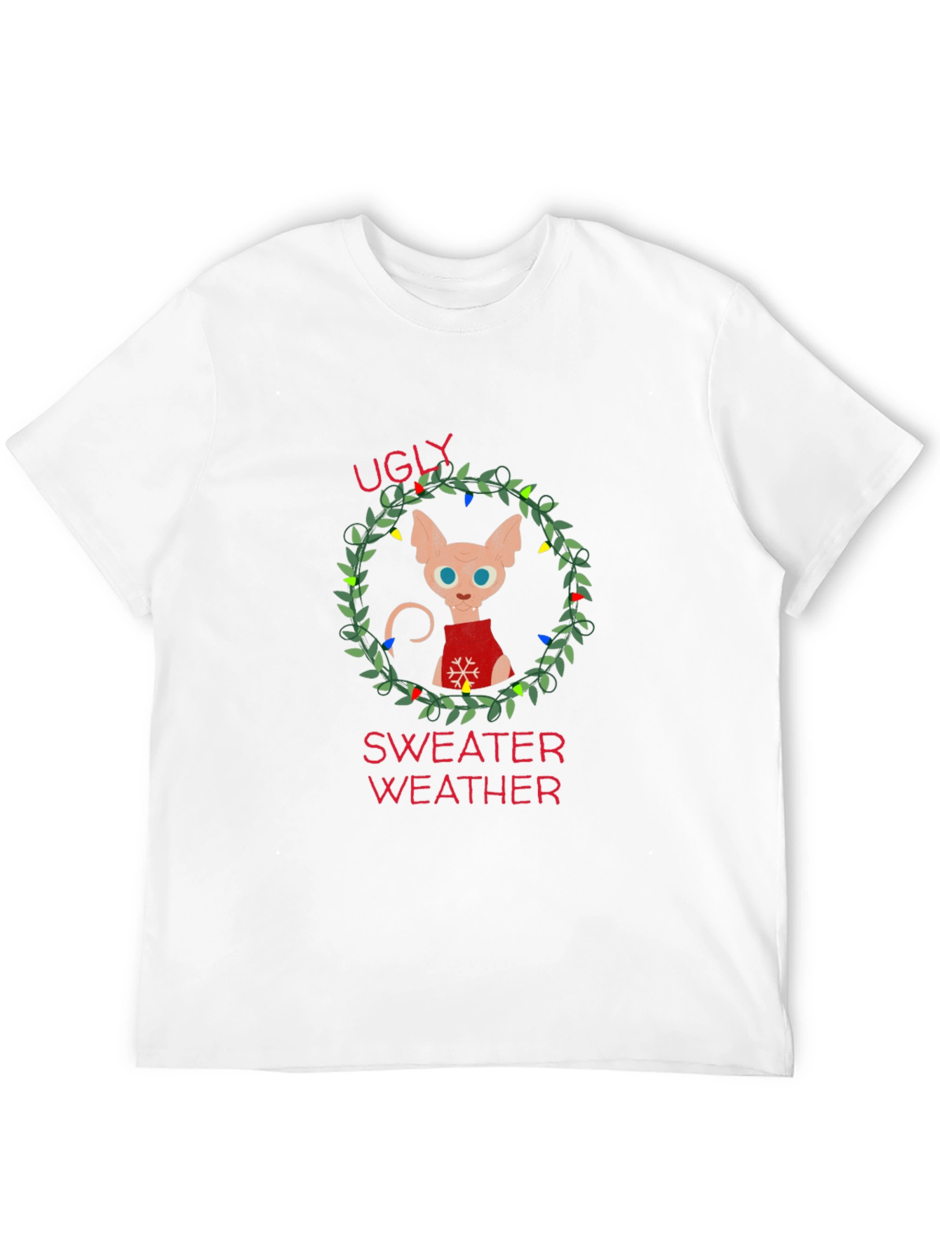 Ugly Sweater Weather Cat T-Shirt