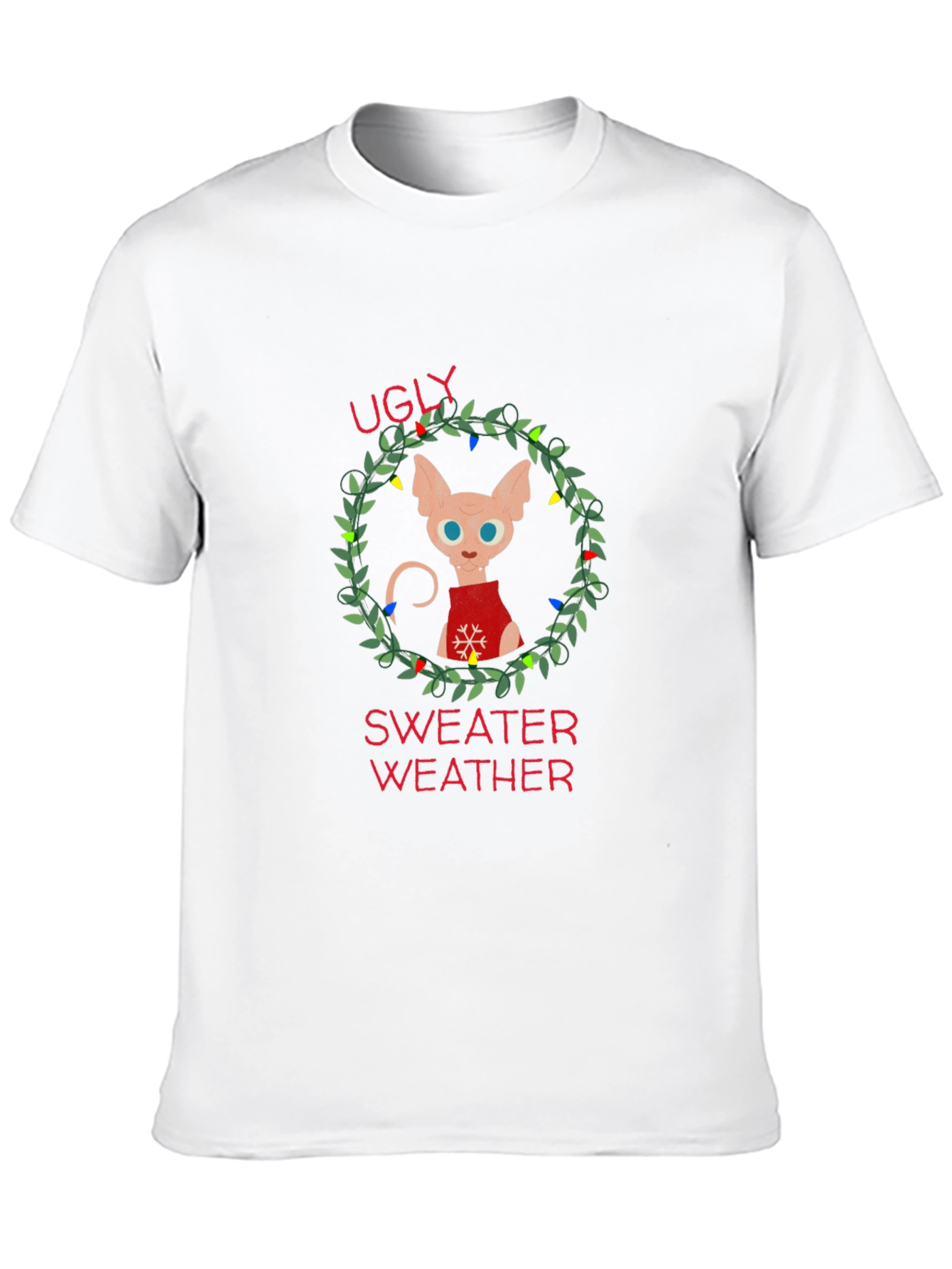 Ugly Sweater Weather Cat T-Shirt