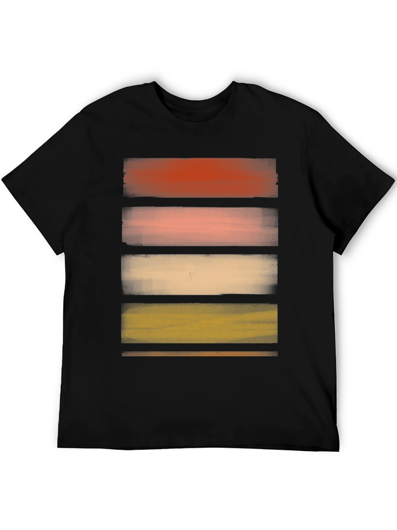 Abstract Striped Graphic Black T-Shirt