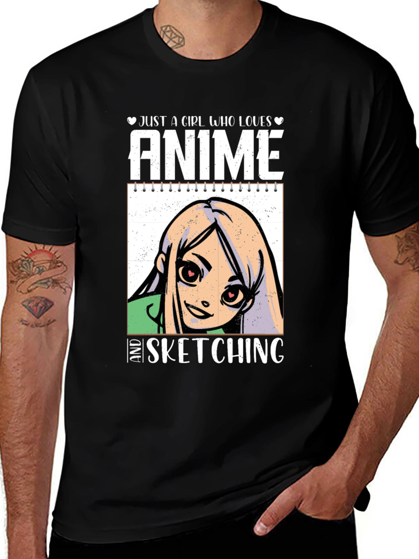 Anime Sketching Graphic T-Shirt