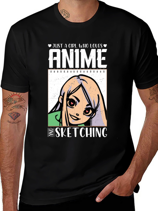 Anime Sketching Graphic T-Shirt