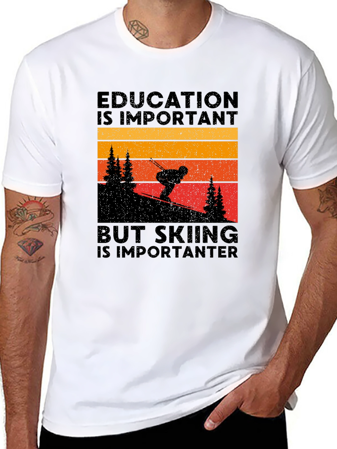 Skiing is Importanter Graphic Tee