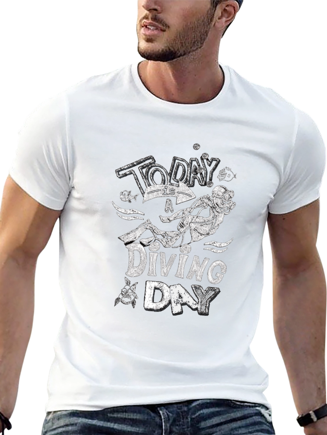 Diving Day Graphic T-Shirt - Dive Adventure Tee