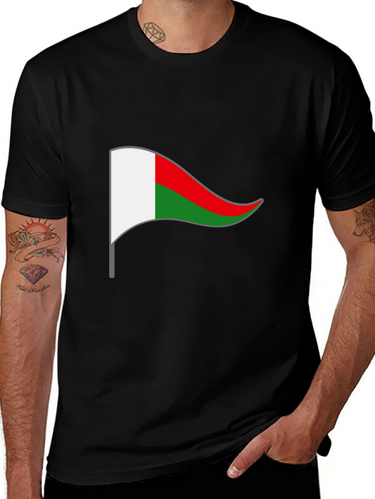 Madagascar Flag T-Shirt - Black Cotton Tee
