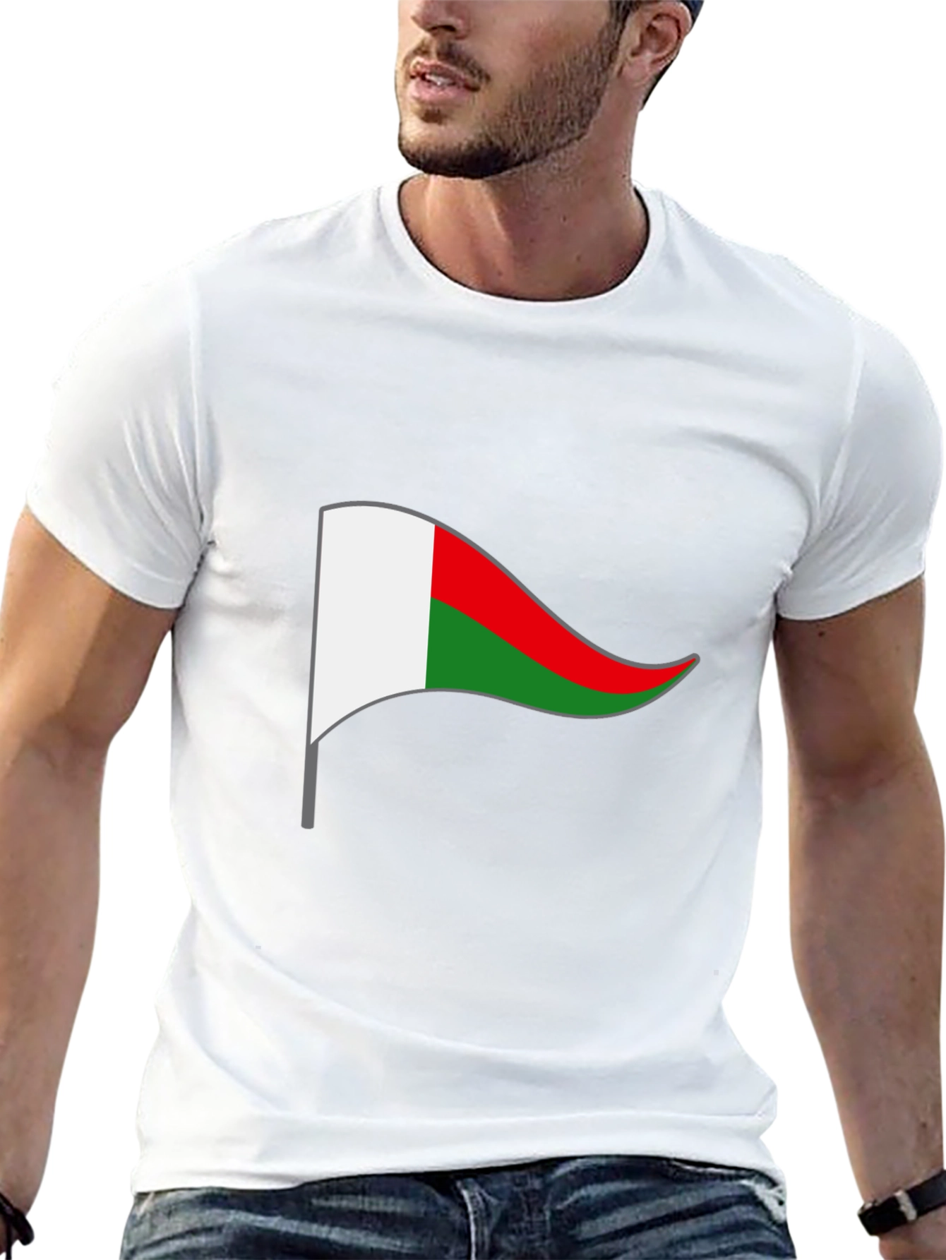 Madagascar Flag T-Shirt - Black Cotton Tee