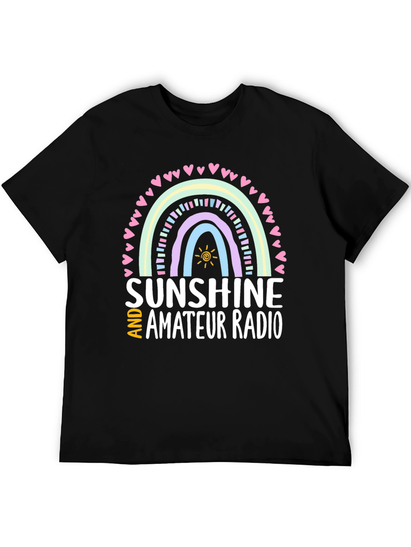 Sunshine and Amateur Radio Black Graphic Tee