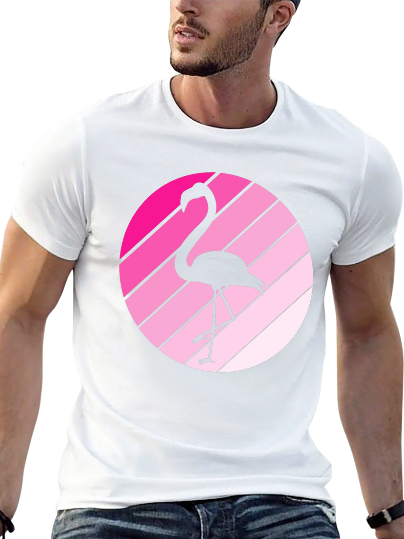 Flamingo Sunset Black Graphic Tee