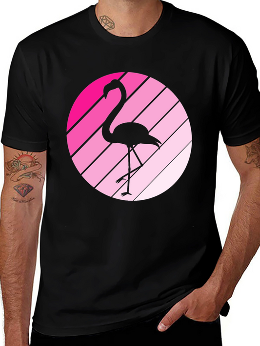 Flamingo Sunset Black Graphic Tee