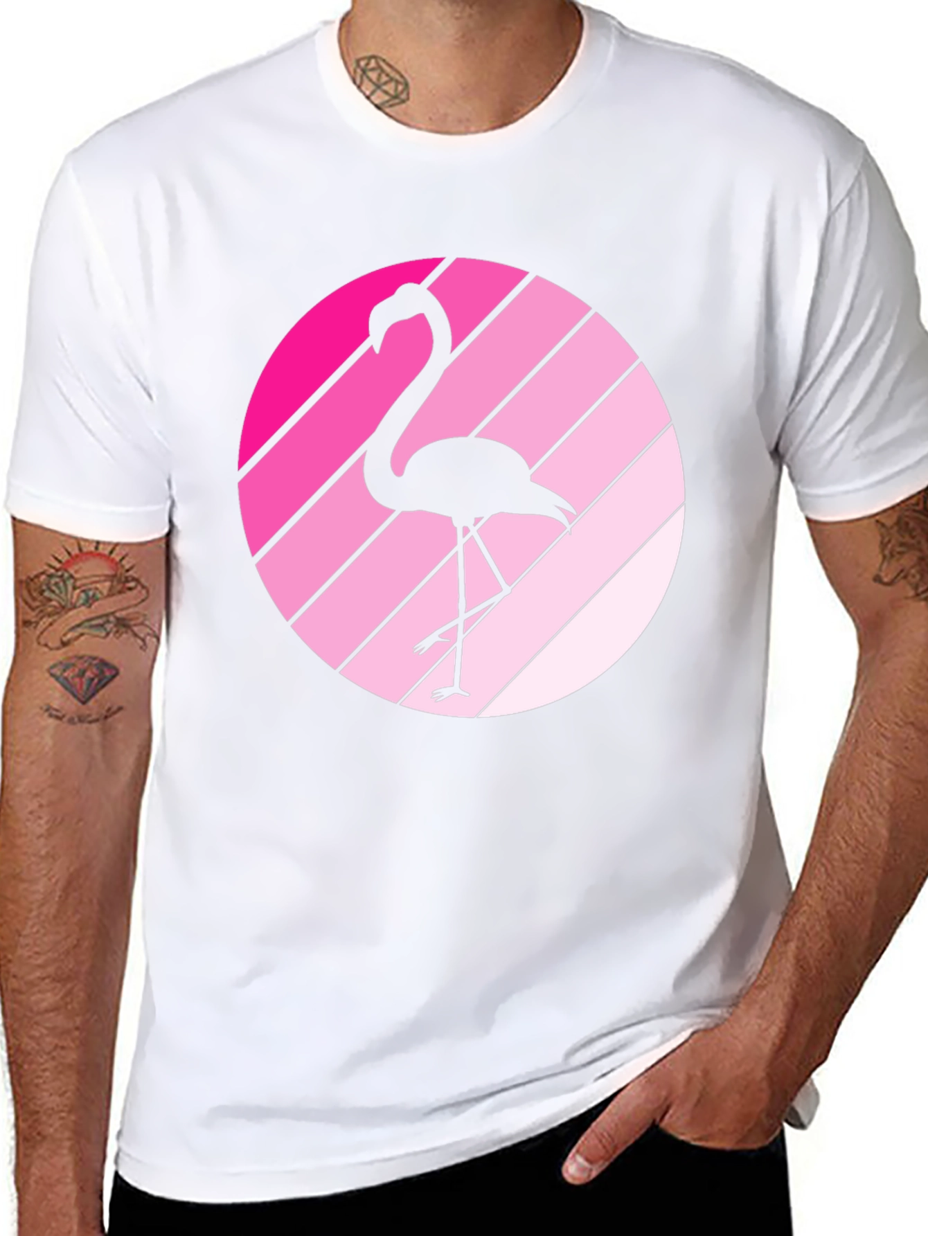 Flamingo Sunset Black Graphic Tee