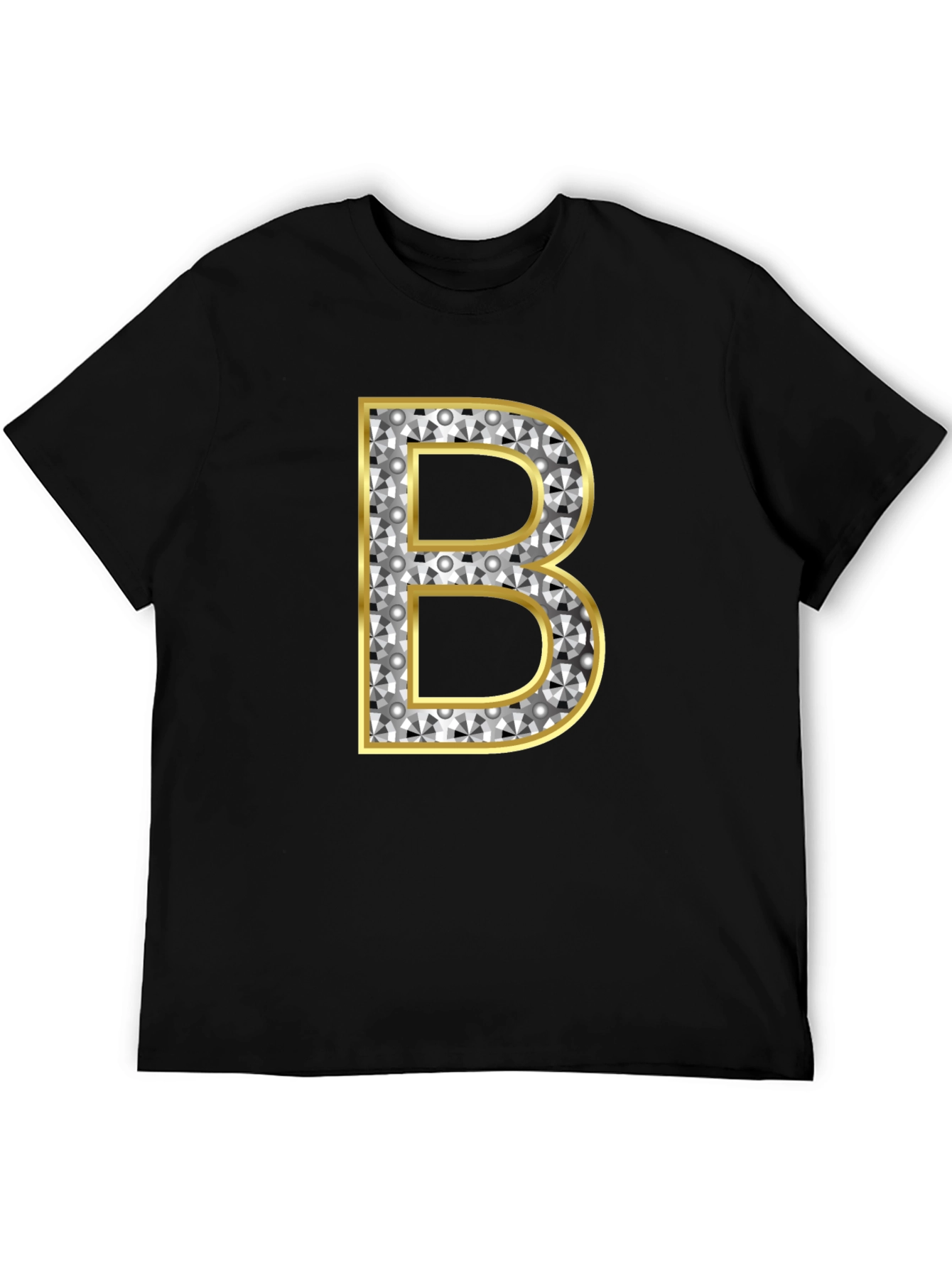 Diamond Initial B Graphic Tee - Black