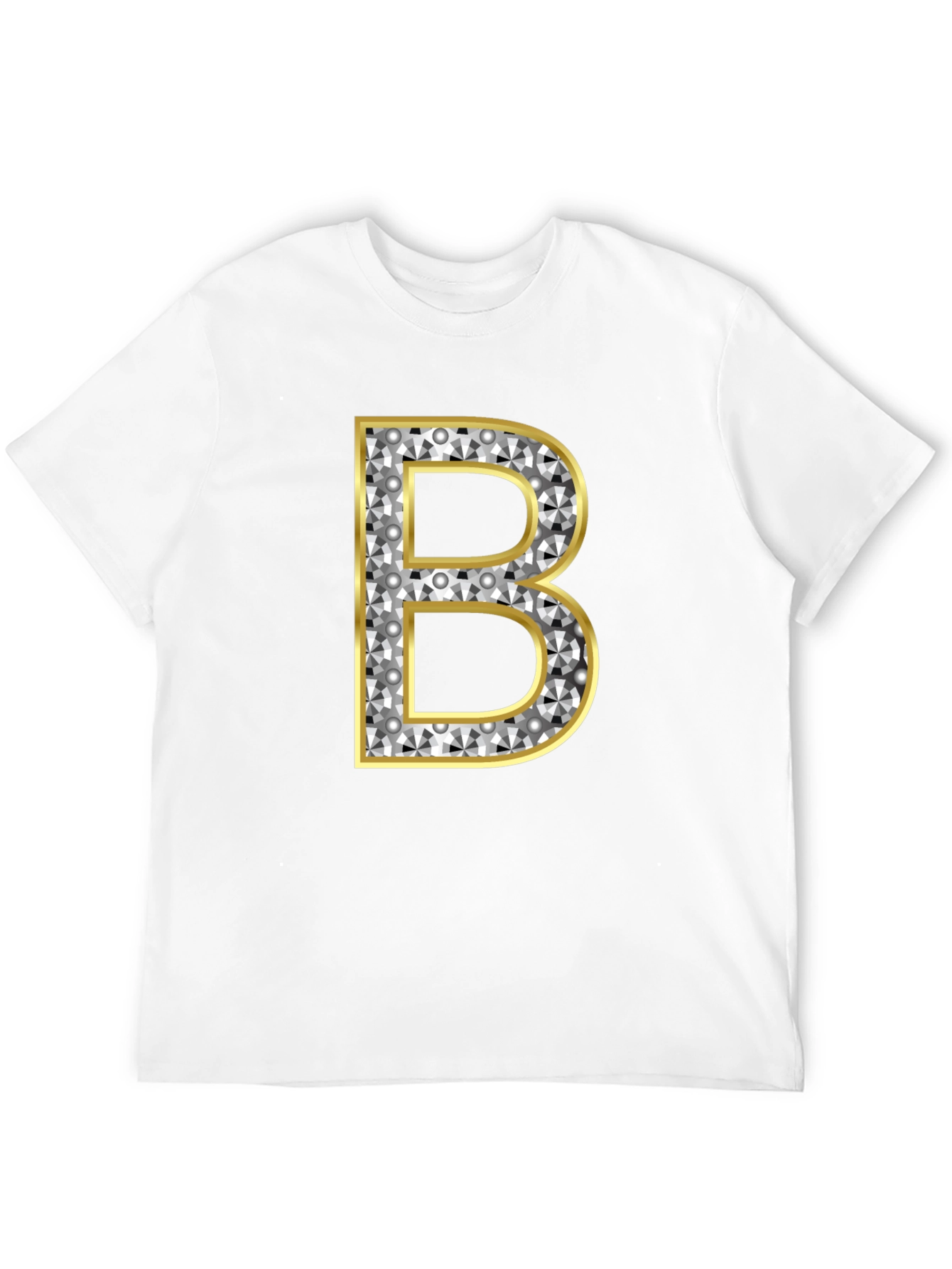 Diamond Initial B Graphic Tee - Black