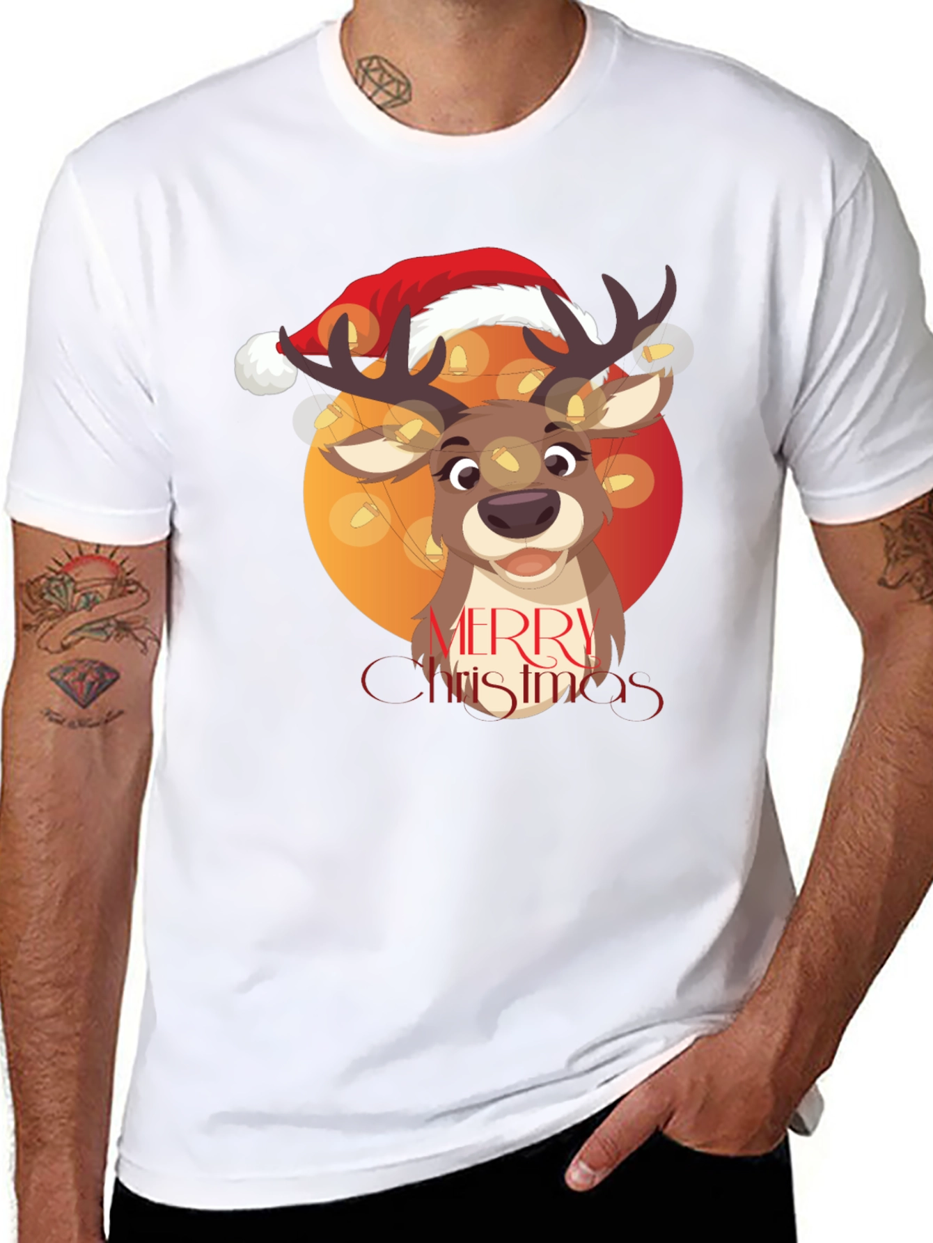 Merry Christmas Reindeer Graphic Tee