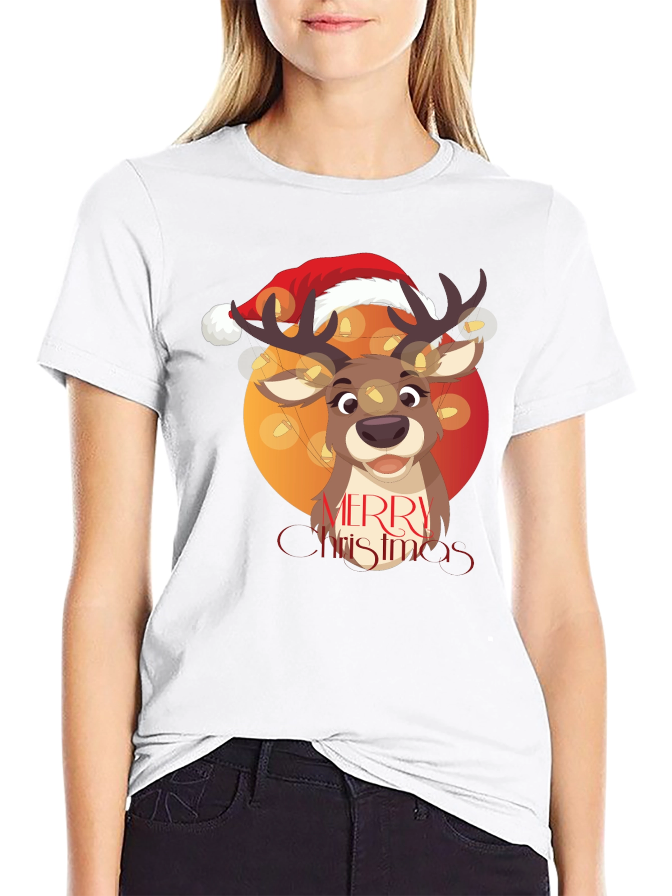 Merry Christmas Reindeer Graphic Tee