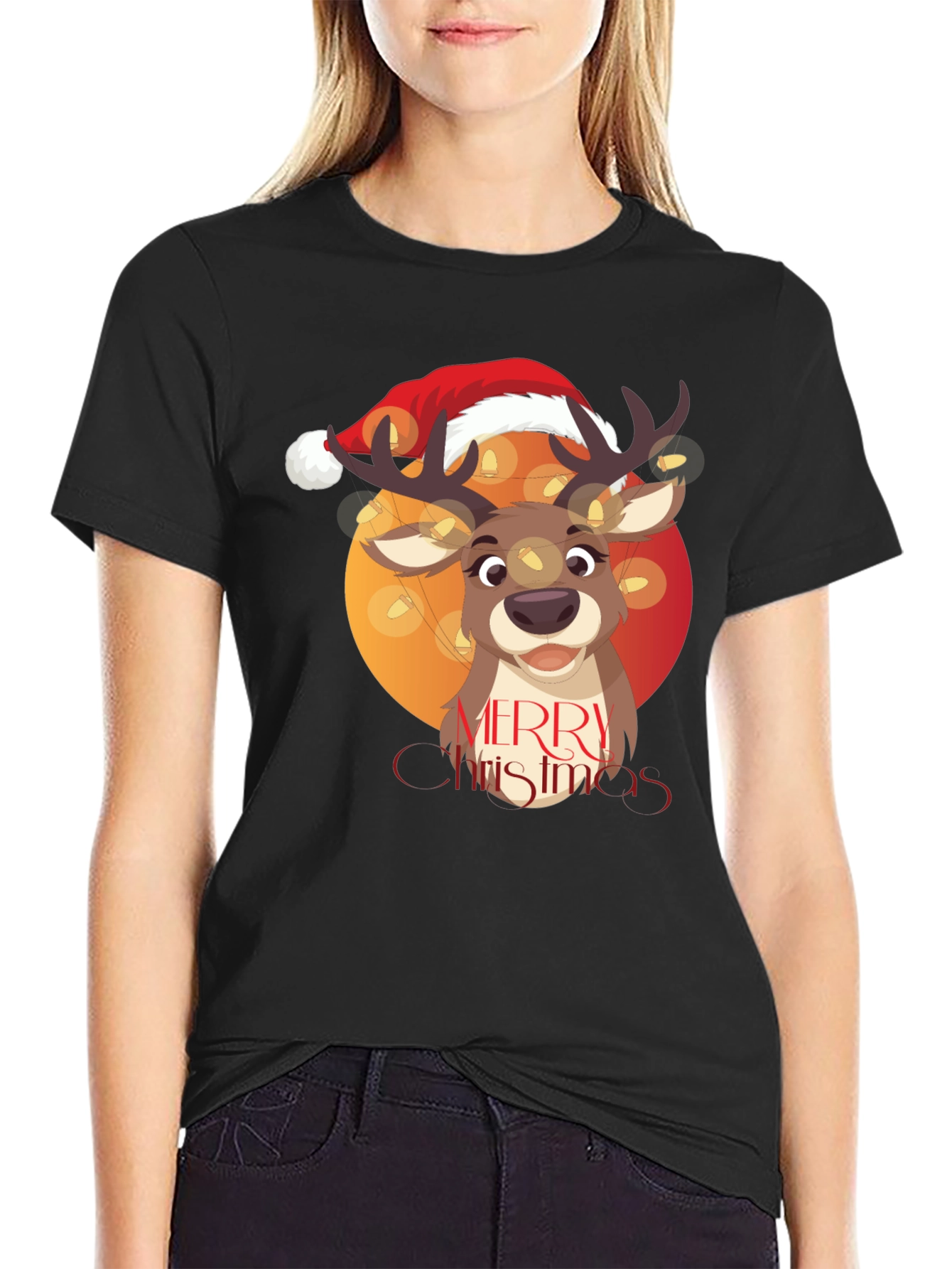 Merry Christmas Reindeer Graphic Tee