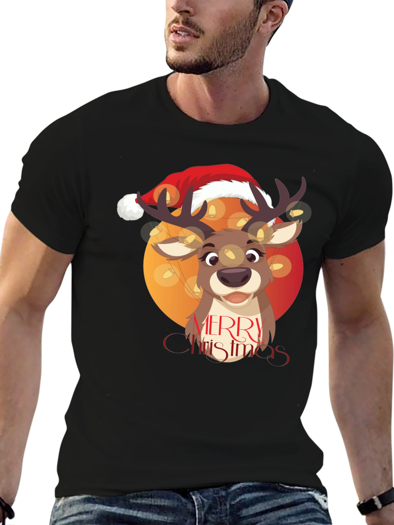 Merry Christmas Reindeer Graphic Tee
