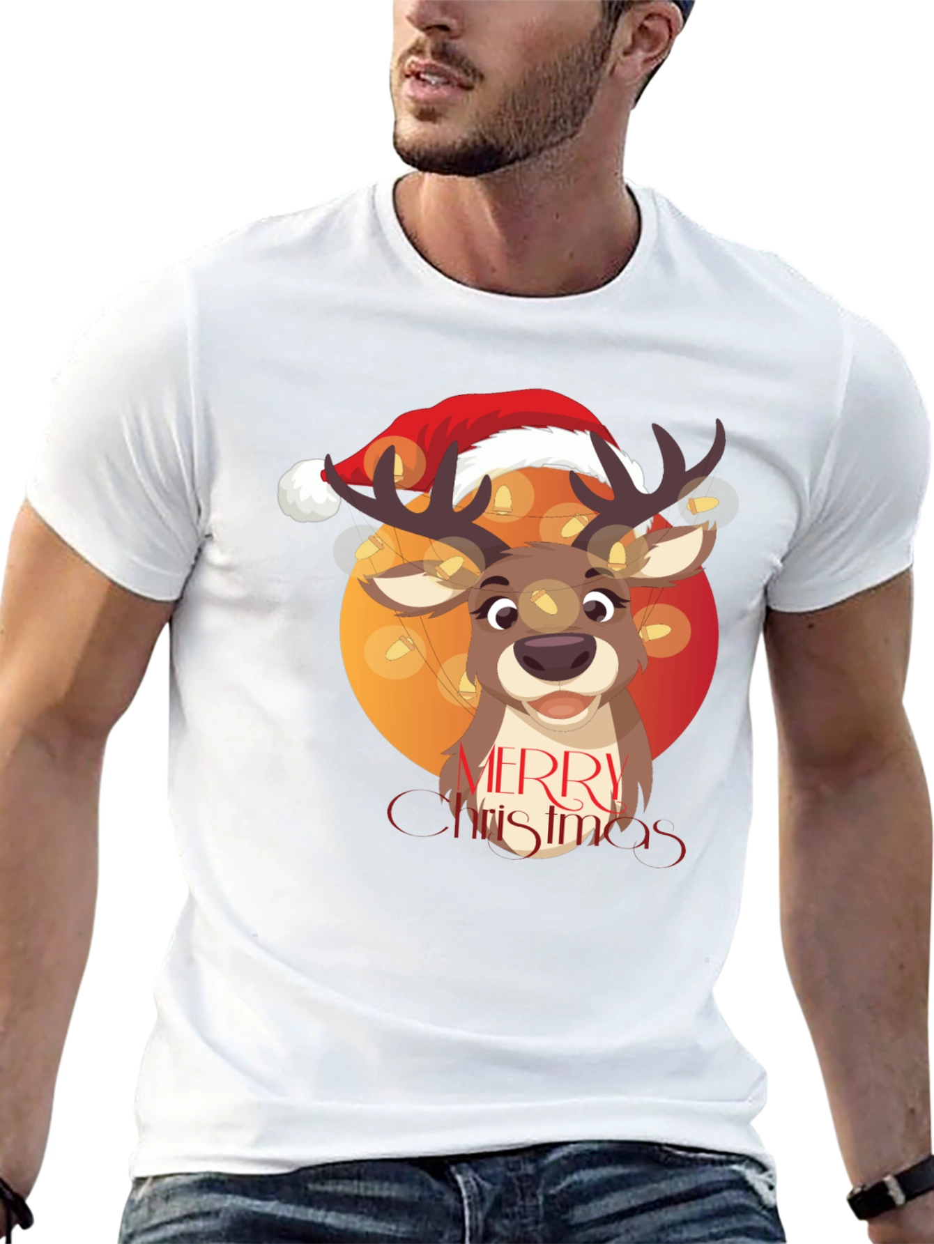 Merry Christmas Reindeer Graphic Tee