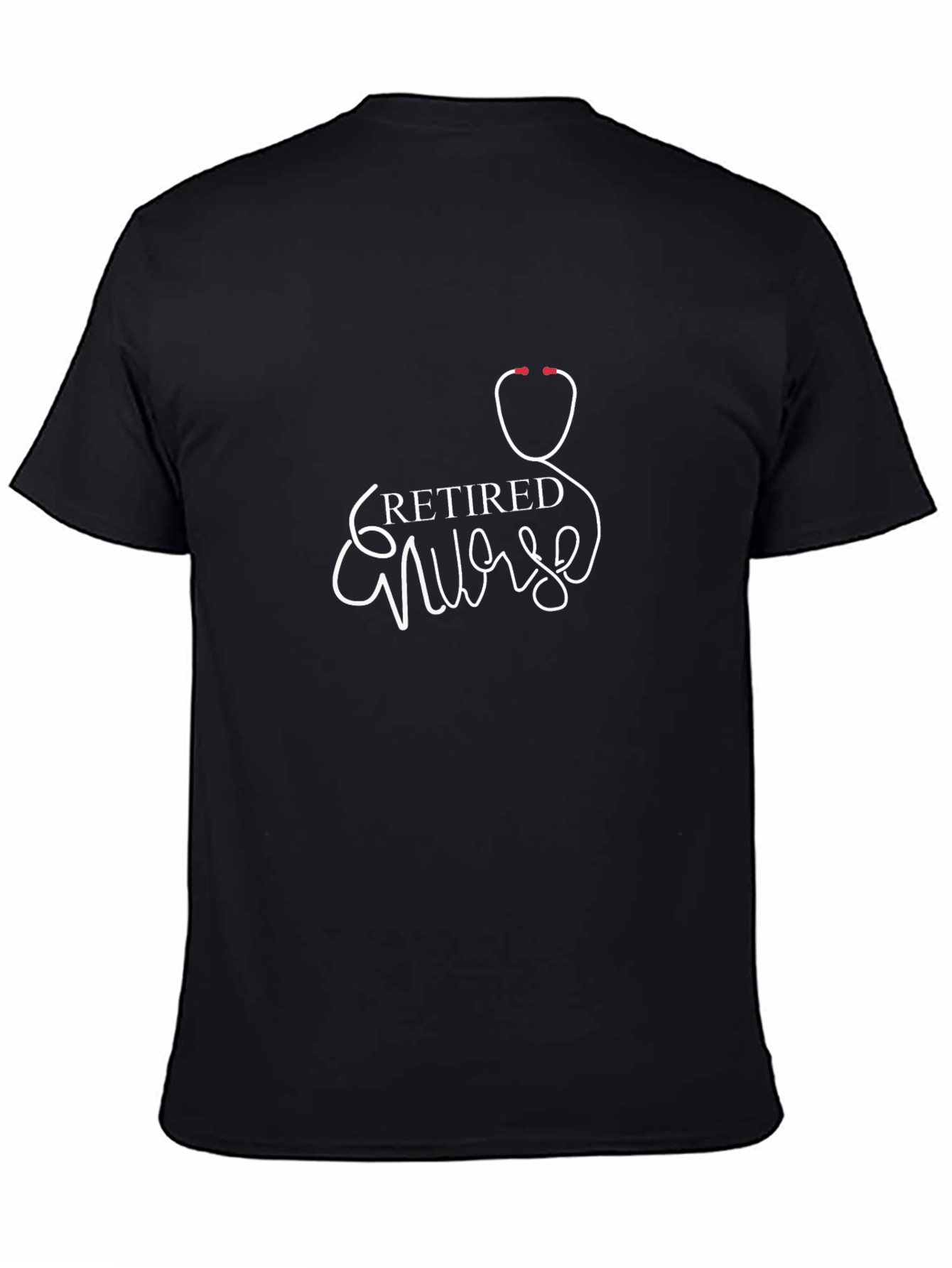 Retired Nurse Stethoscope Graphic Tee - Black