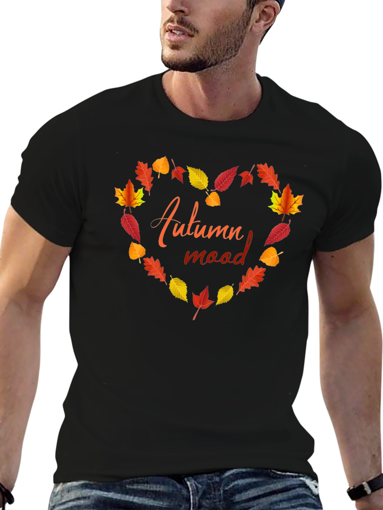 Autumn Mood Heart Leaves T-Shirt