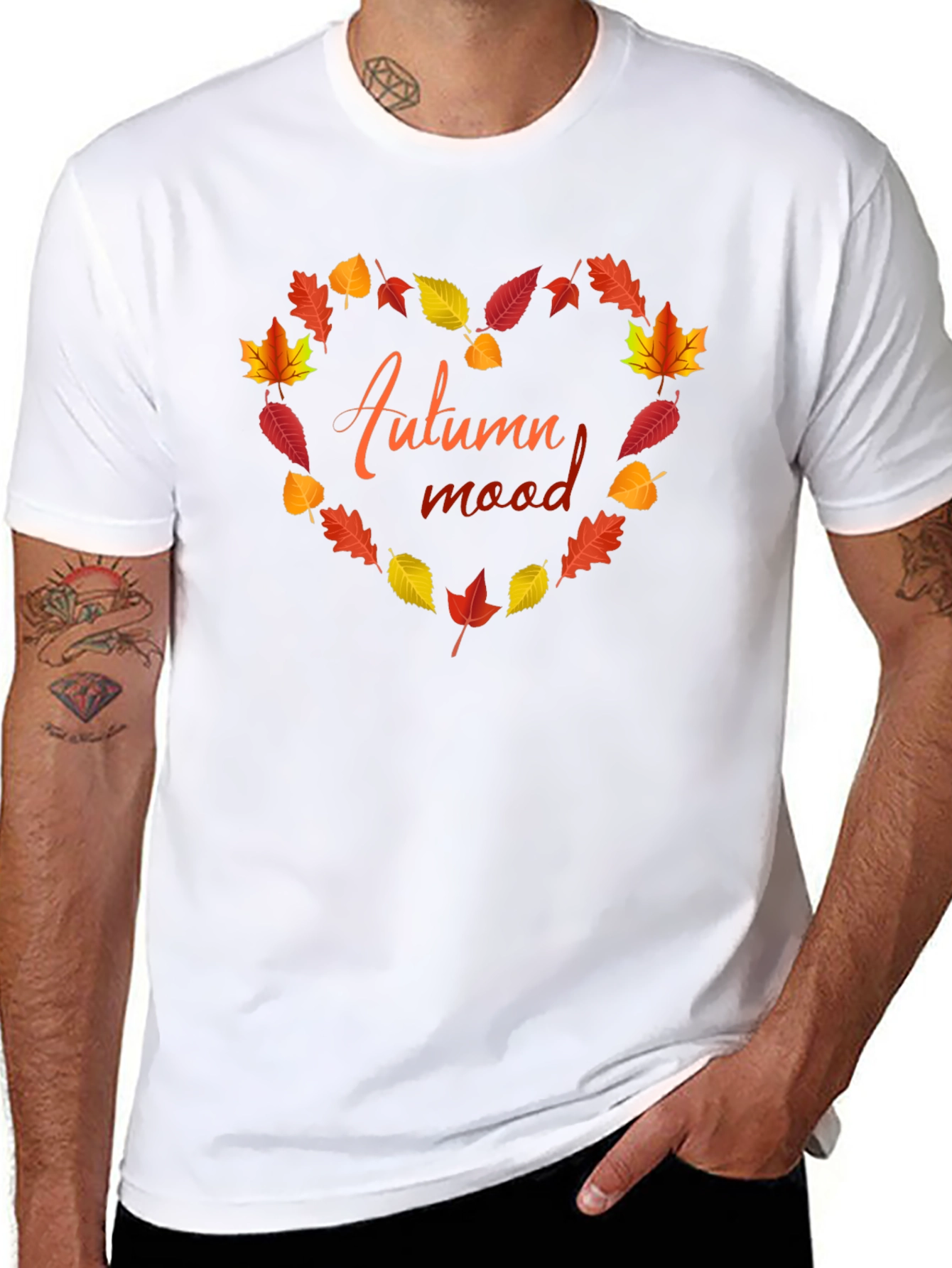 Autumn Mood Heart Leaves T-Shirt