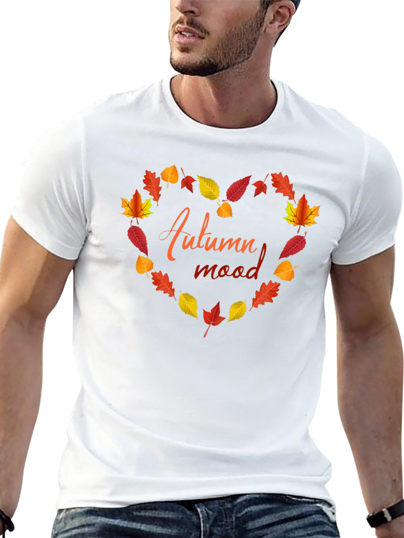 Autumn Mood Heart Leaves T-Shirt