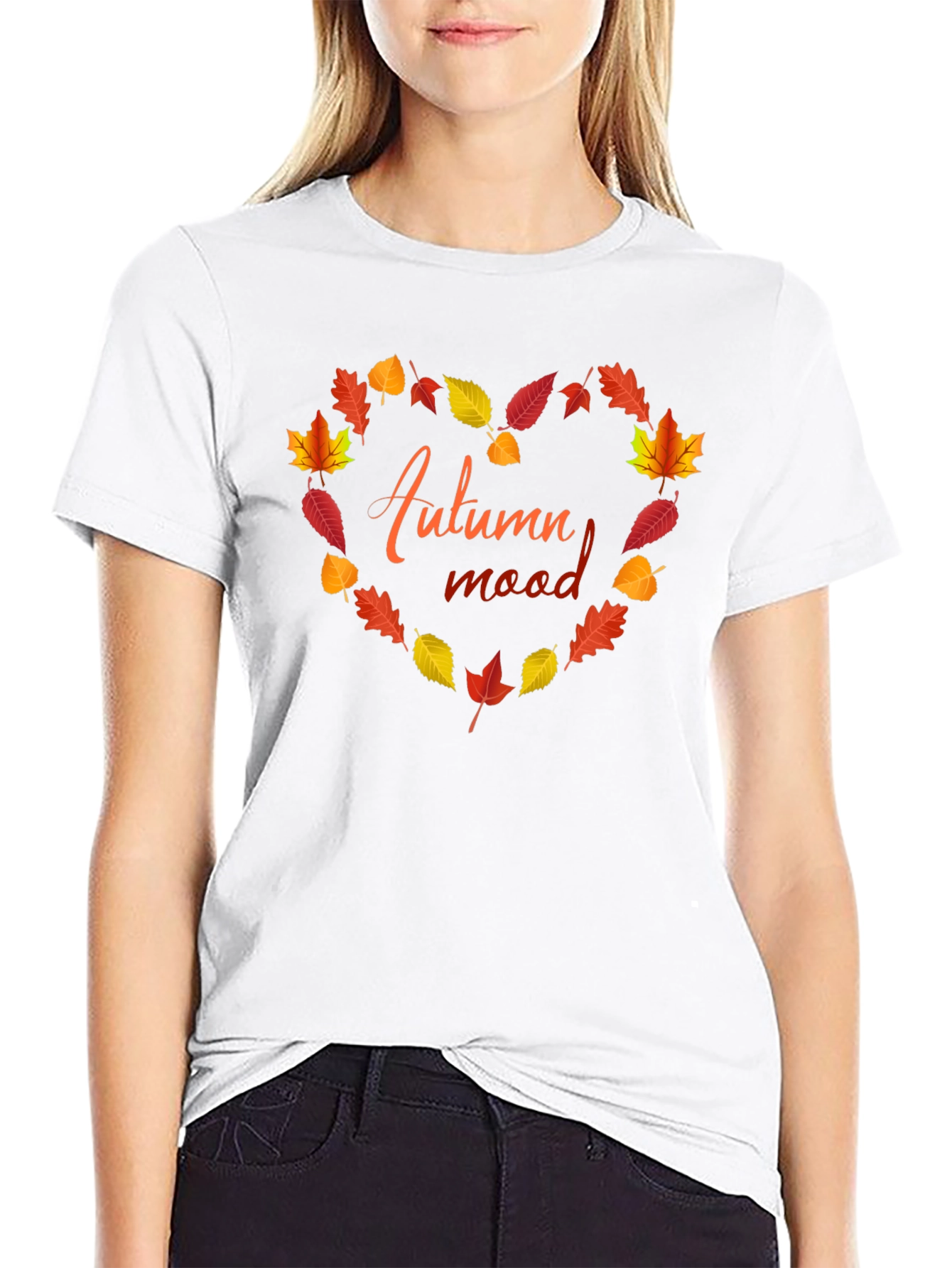 Autumn Mood Heart Leaves T-Shirt