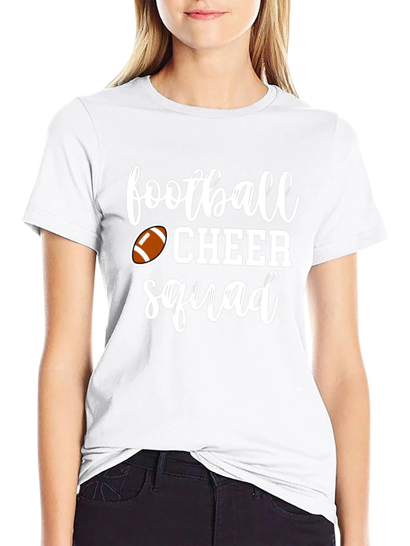 Football Cheer Squad Black T-Shirt