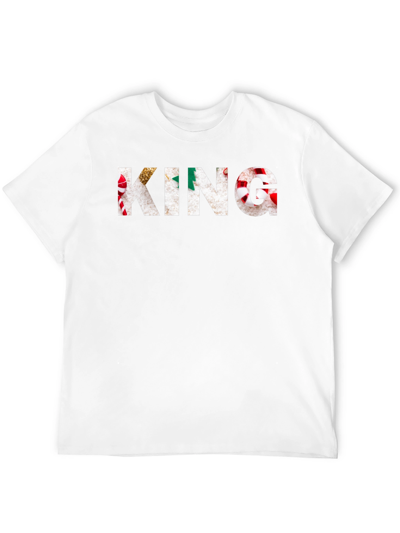 KING Christmas Pattern Graphic T-Shirt