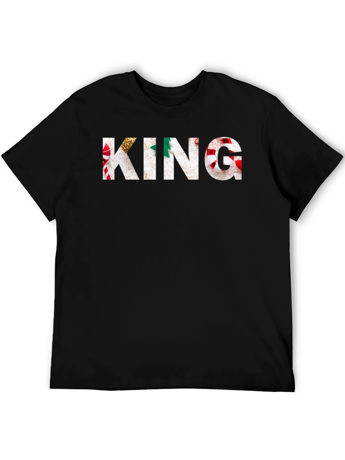 KING Christmas Pattern Graphic T-Shirt