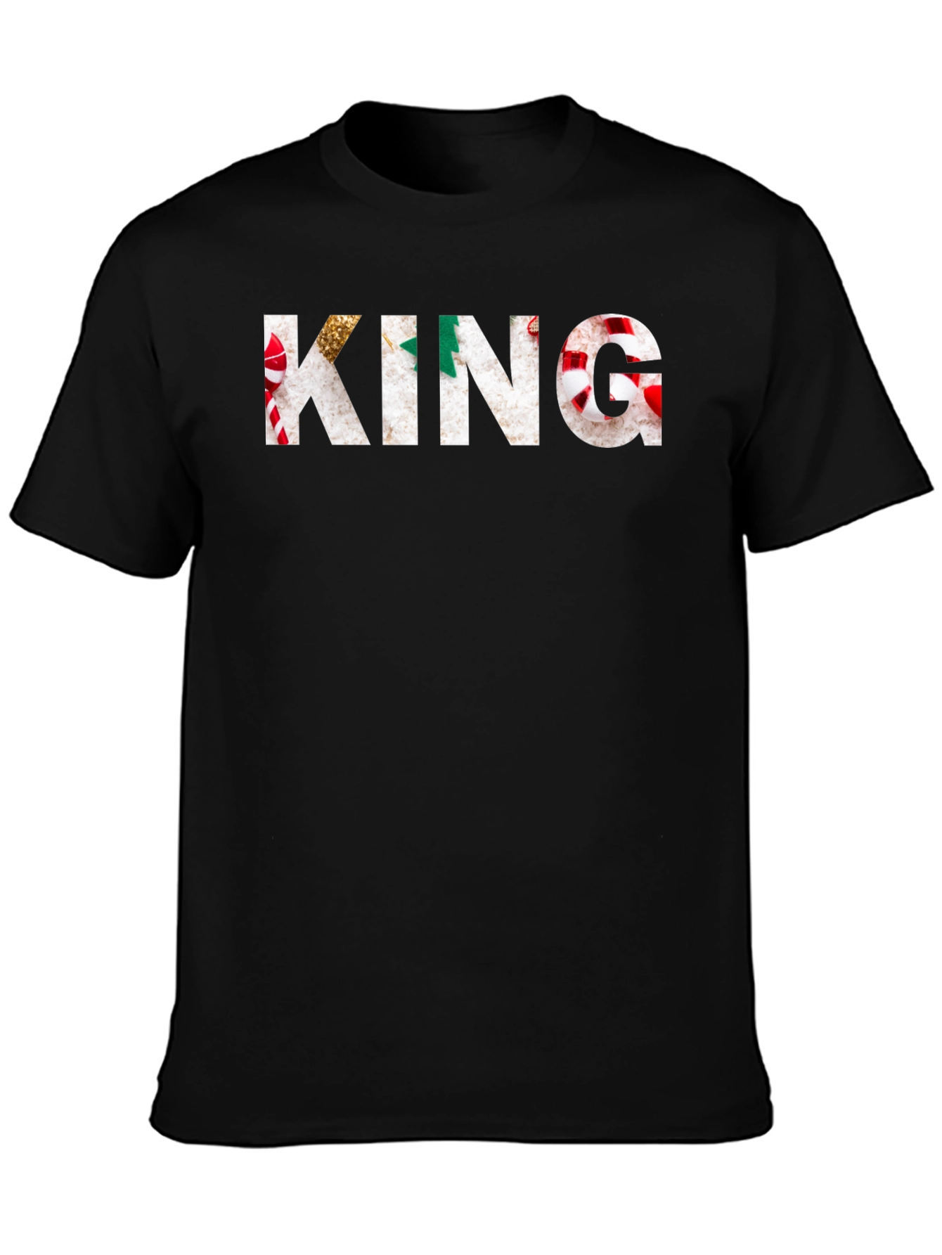 KING Christmas Pattern Graphic T-Shirt