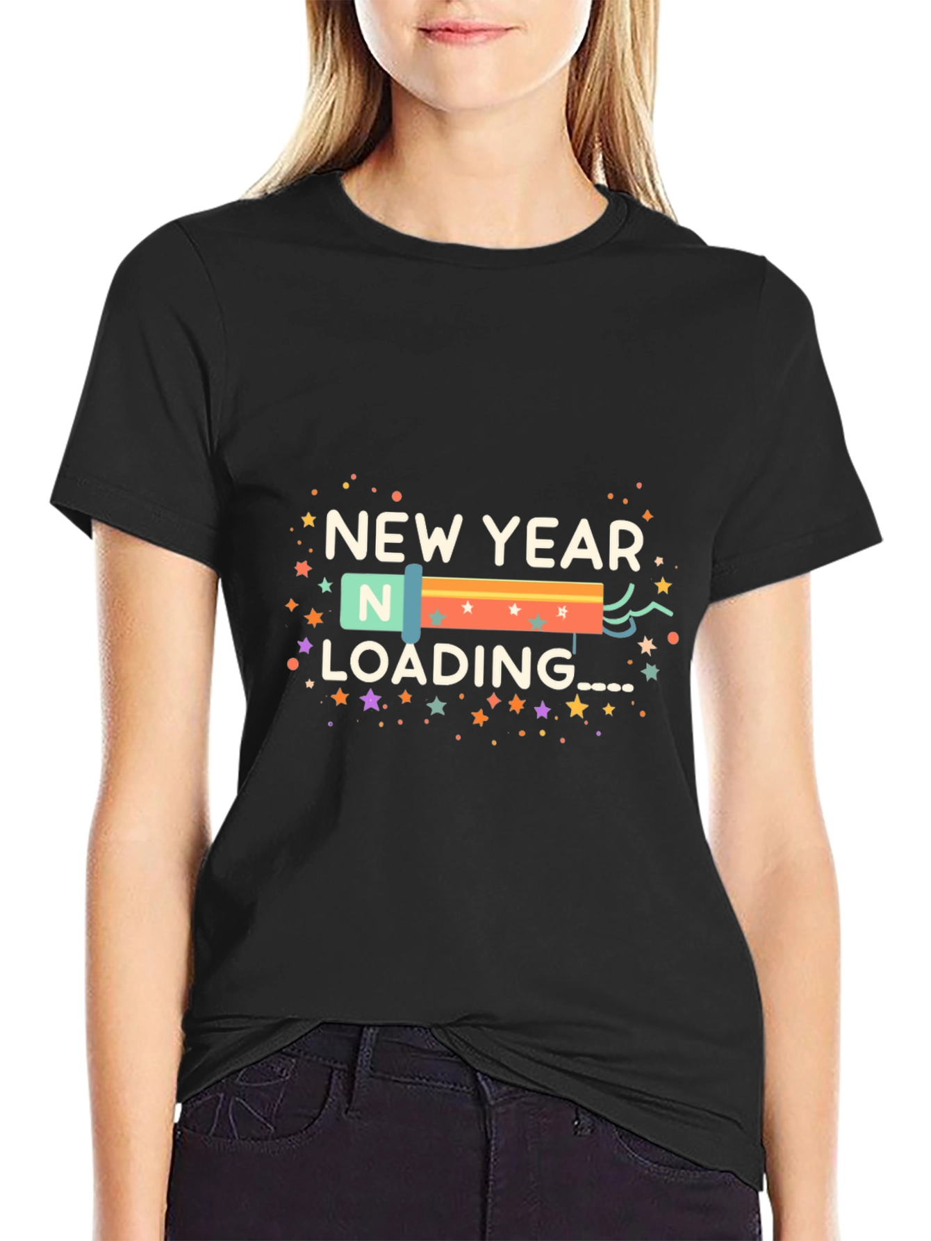 New Year Loading Black T-Shirt