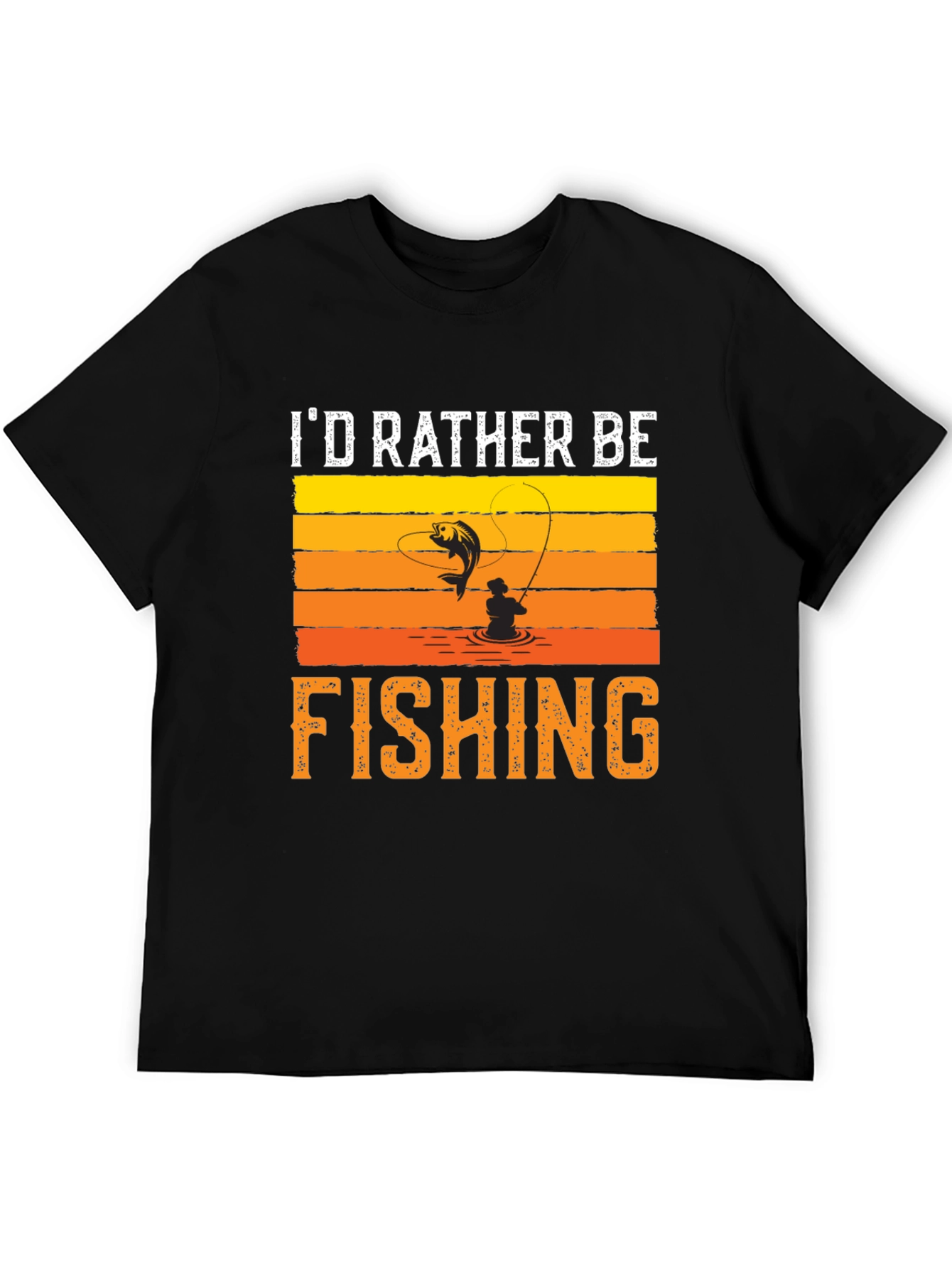 Id Rather Be Fishing Black T-Shirt