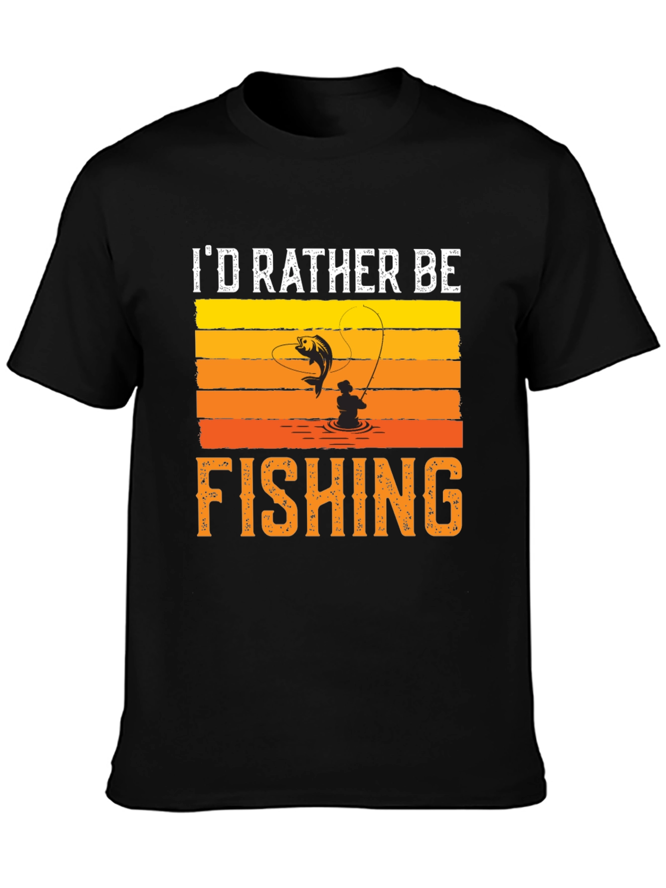 Id Rather Be Fishing Black T-Shirt