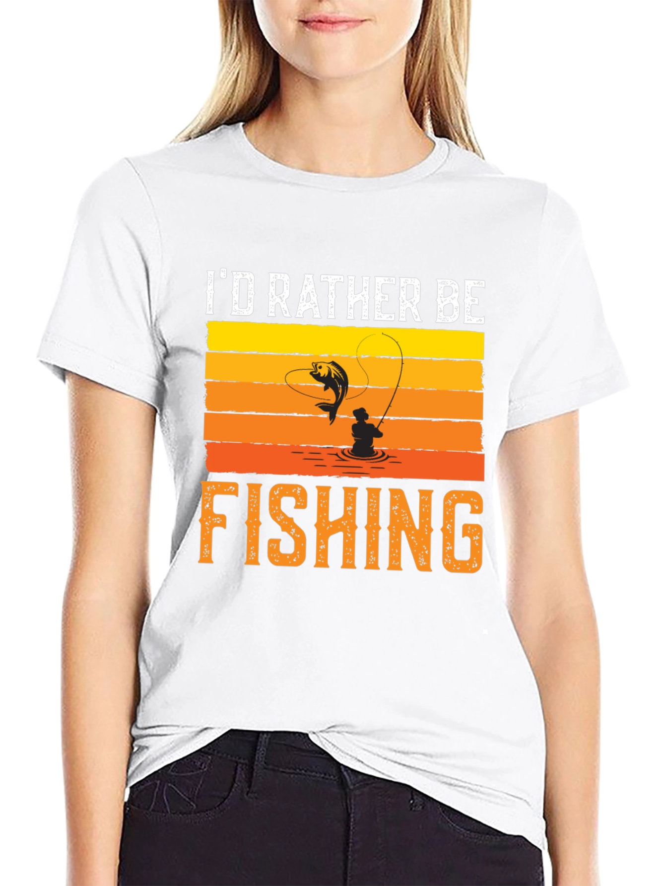 Id Rather Be Fishing Black T-Shirt