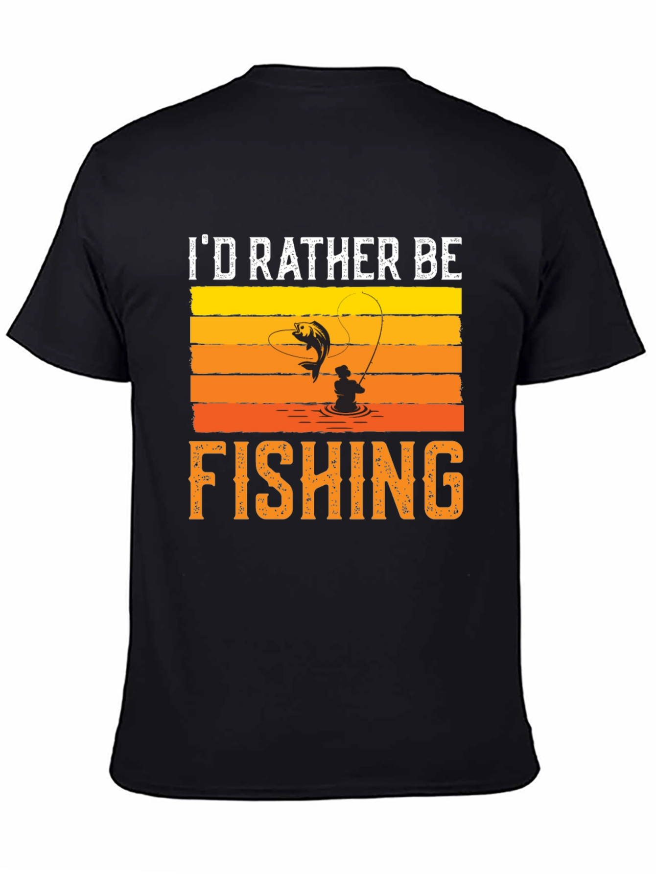 Id Rather Be Fishing Black T-Shirt