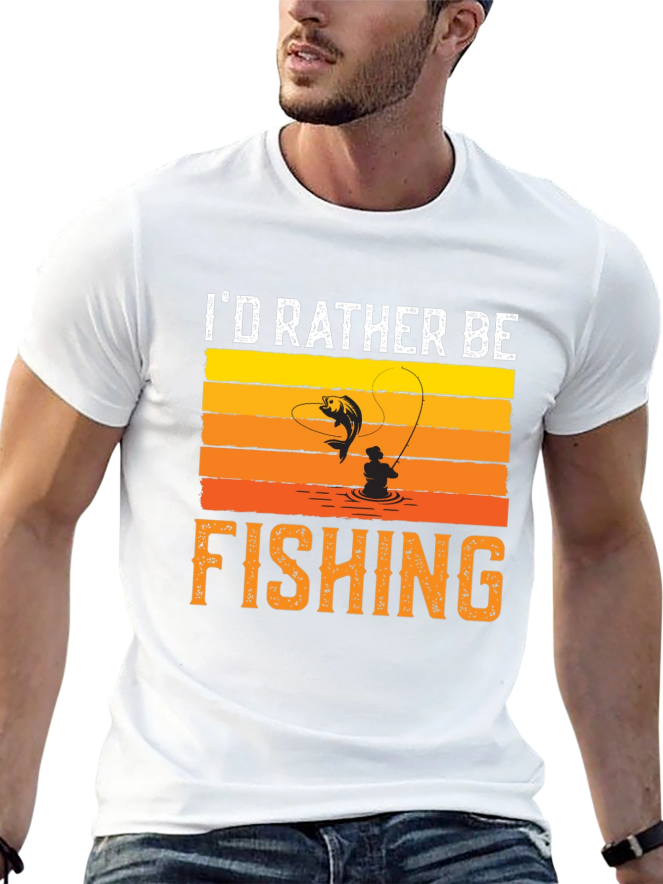 Id Rather Be Fishing Black T-Shirt