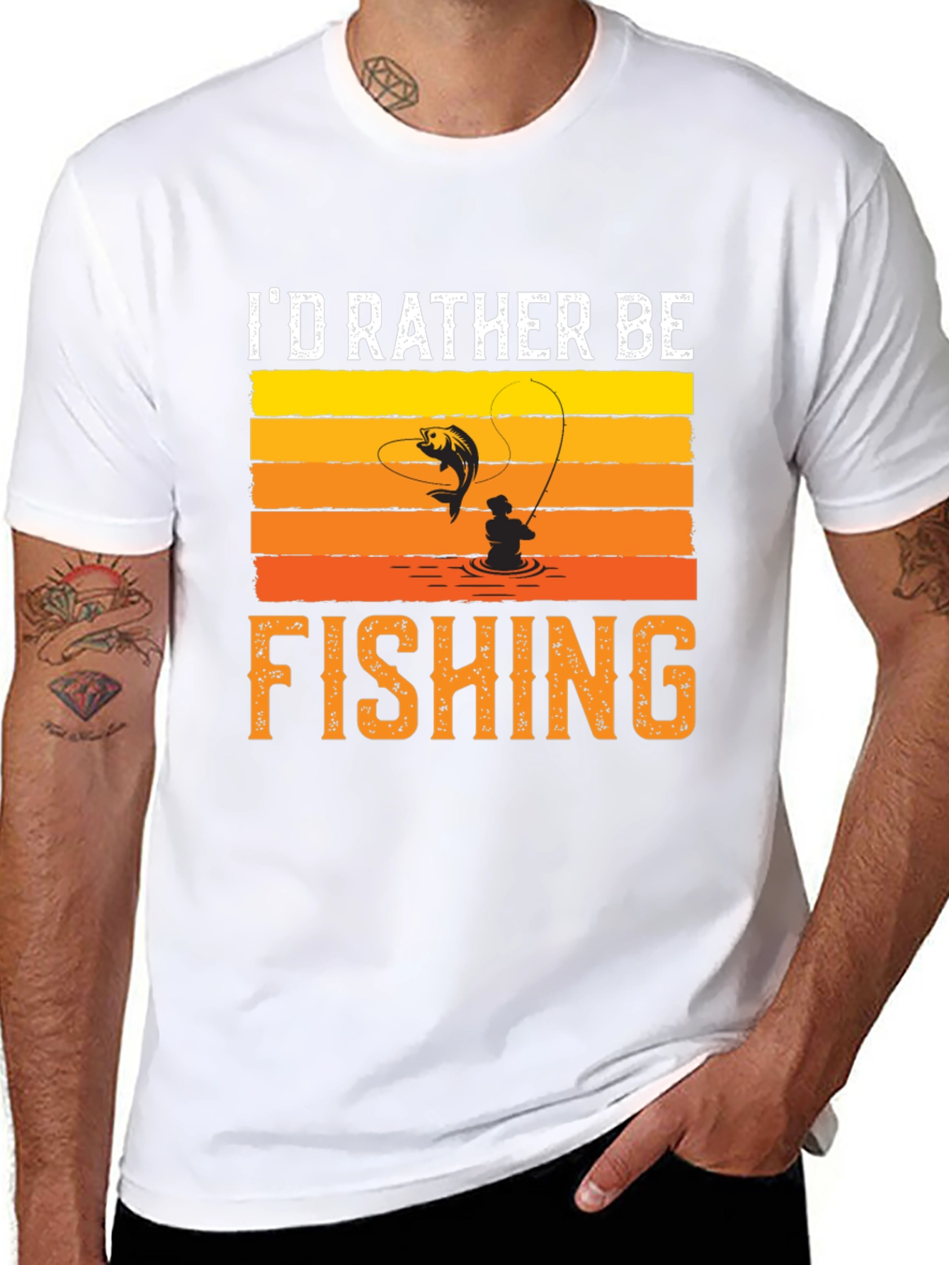 Id Rather Be Fishing Black T-Shirt